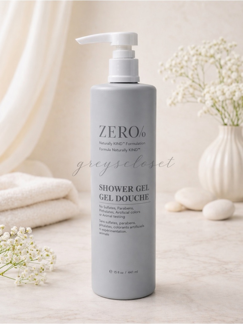 ZERO% Shower Gel 15oz | Luxury Hotel Spa Shower Gel | Sulfate-Free